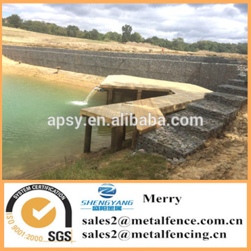 1.5mX1mX0.5m galvanizado Galfan 3 mm Gabion cesta de piedra para lago y reservorio creado